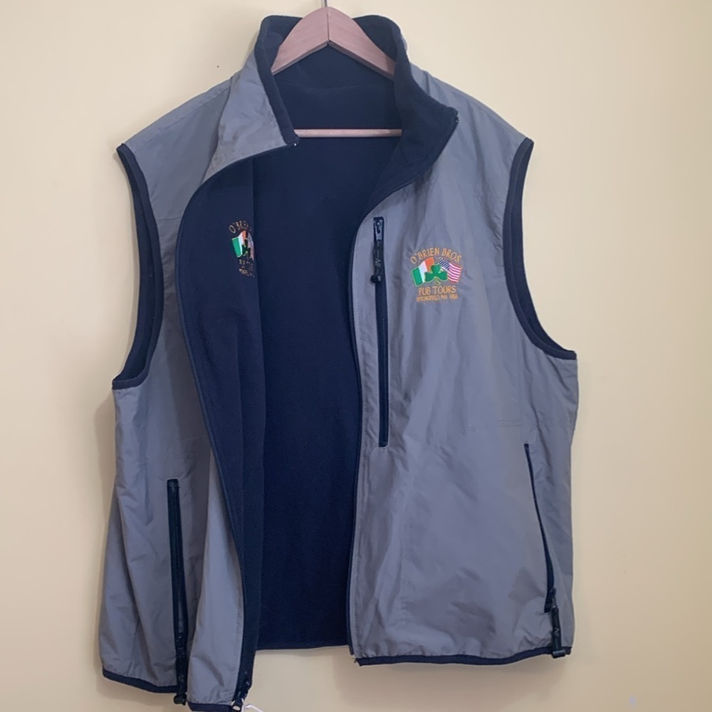 North End NWT Fleece Nylon Reversible O’Brien Bros Pub Tours Ezem Zipper Vest XL - Picture 13 of 17